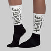 White Metallic 5s DopeSkill Sublimated Socks Hustle Graphic