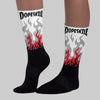 White Cement 4s DopeSkill Sublimated Sock FIRE Graphic