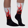 Black Cement 2s DopeSkill Sublimated Socks FIRE Graphic