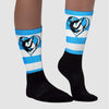 University Blue Toe 1s DopeSkill Sublimated Socks Horizontal Stripes Graphic