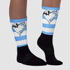 Powder Blue 9s DopeSkill Sublimated Socks Horizontal Stripes Graphic
