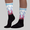Denim Pink Glow 3s DopeSkill Sublimated Sock FIRE Graphic