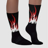 Black and White 14s DopeSkill Sublimated Socks FIRE Graphic