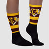 Yellow Bordeaux DopeSkill Sublimated Socks Horizontal Stripes Graphic