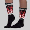 Bred Velvet 11s DopeSkill Sublimated Socks FIRE Graphic