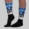 Black University Blue 5s DopeSkill Sublimated Socks FIRE Graphic