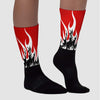 Black Toe 1s DopeSkill Sublimated Socks FIRE Graphic