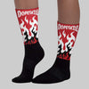 Fire Red “Black Tongue” 5s DopeSkill Sublimated Sock FIRE Graphic