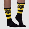 Black Tour Yellow AJ 4 Thunder DopeSkill Sublimated Socks Horizontal Stripes Graphic