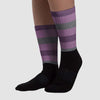 Mauve Off-Noir 2s DopeSkill Sublimated Socks Horizontal Stripes Graphic