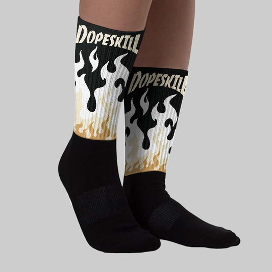 Reverse Metallic 5s DopeSkill Sublimated Socks FIRE Graphic