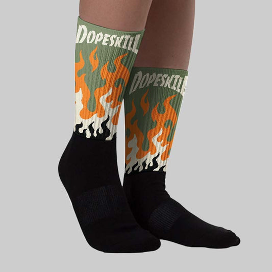 Undefeated x 4s OG DopeSkill Sublimated Sock FIRE Graphic