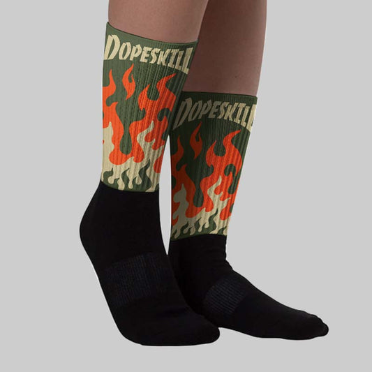 Olive Collection DopeSkill Sublimated Socks FIRE Graphic