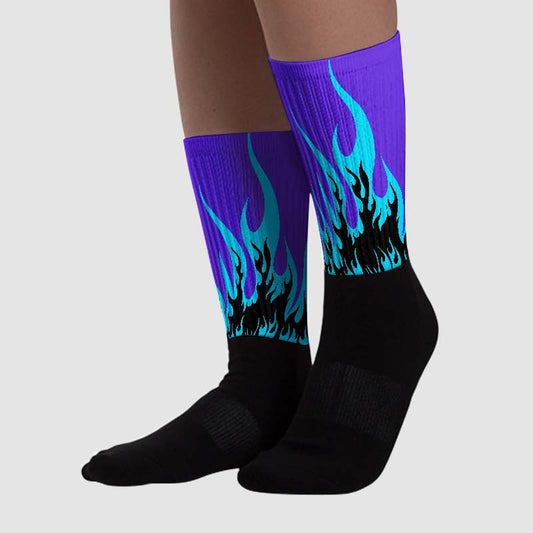 Aqua 6s DopeSkill Sublimated Socks FIRE Graphic