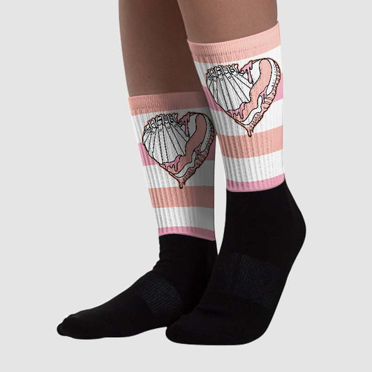 Legend Pink 11s DopeSkill Sublimated Socks Horizontal Stripes Graphic