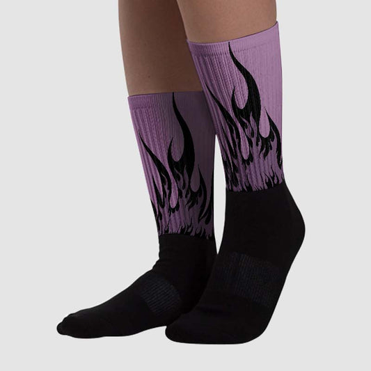 Mauve Off-Noir 2s DopeSkill Sublimated Socks FIRE Graphic