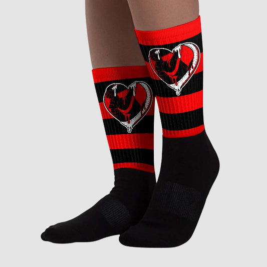 Satin Bred 1s DopeSkill Sublimated Socks Horizontal Stripes Graphic