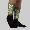 Medium Olive 3s DopeSkill Sublimated Sock Hustle Graphic