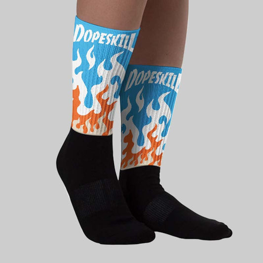 UNC Reimagined 1s DopeSkill Sublimated Sock FIRE Graphic