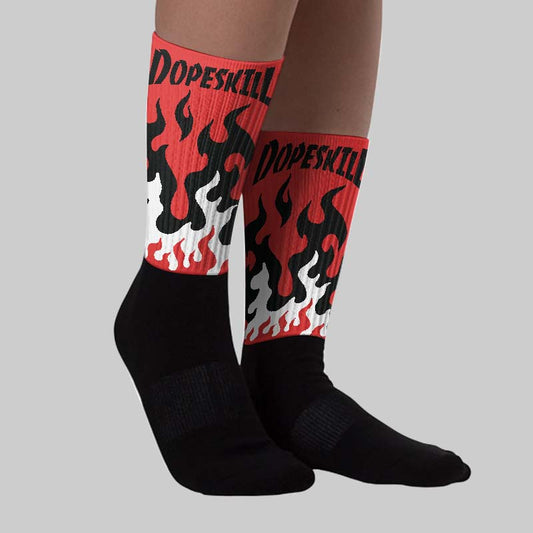 Reverse Infrared 6s DopeSkill Sublimated Sock FIRE Graphic