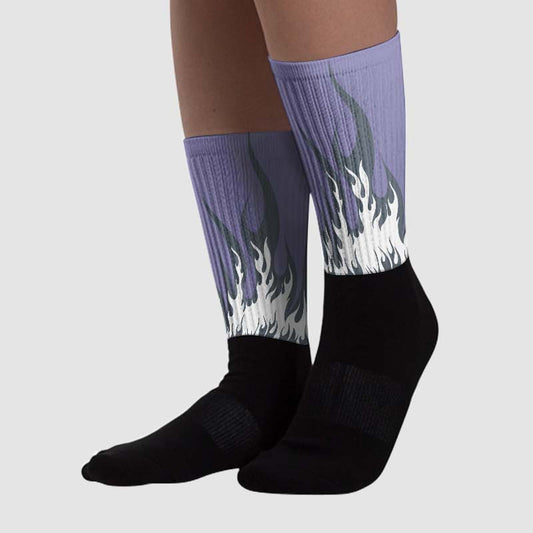 Indigo Haze 5s DopeSkill Sublimated Socks FIRE Graphic