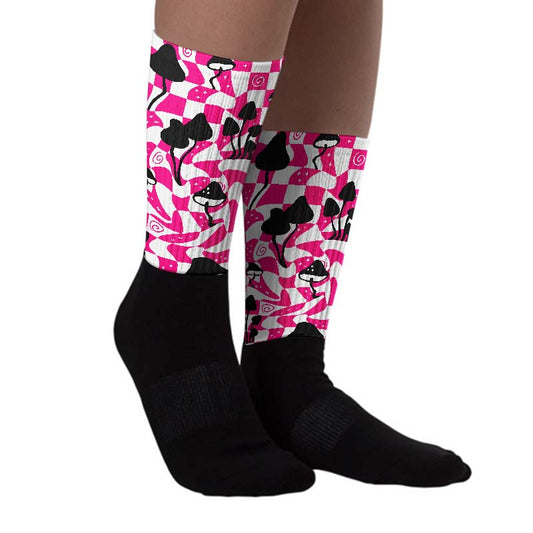 Fierce Pink 1s DopeSkill Sublimated Socks Mushroom Graphic