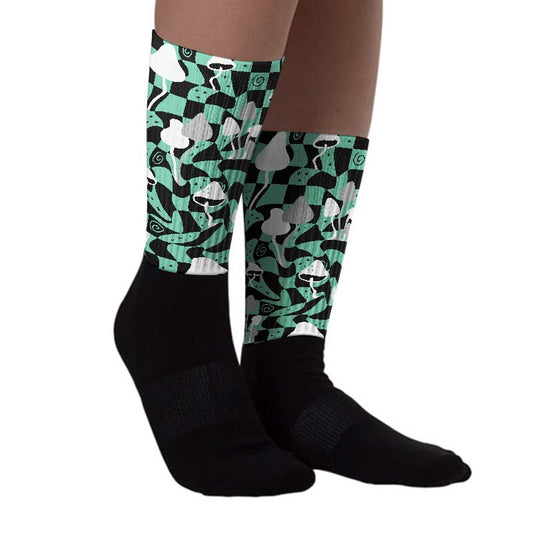 Green Glow 3s DopeSkill Sublimated Socks Mushroom Graphic