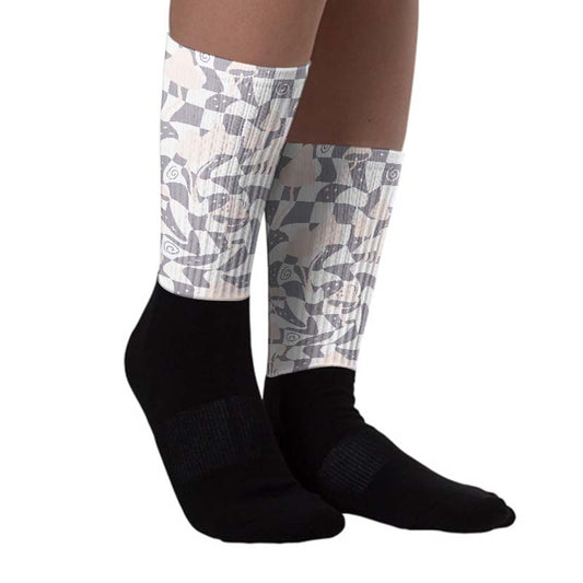 Cement Grey 2s DopeSkill Sublimated Socks Mushroom Graphic