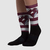 Burgundy 5s DopeSkill Sublimated Socks Horizontal Stripes Graphic