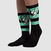 Green Glow 1s DopeSkill Sublimated Socks Horizontal Stripes Graphic