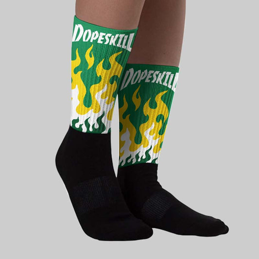 Green Collection DopeSkill Sublimated Socks FIRE Graphic