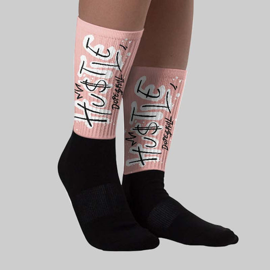Rust Pink 1s 2025 DopeSkill Sublimated Sock Hustle Graphic