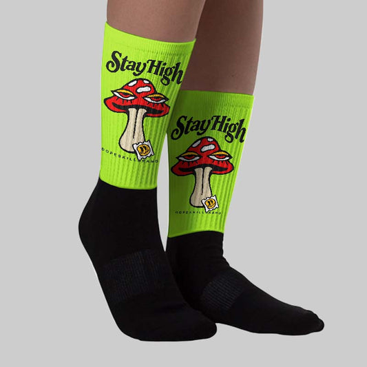 Neon Green Collection DopeSkill Sublimated Socks Stay High Graphic