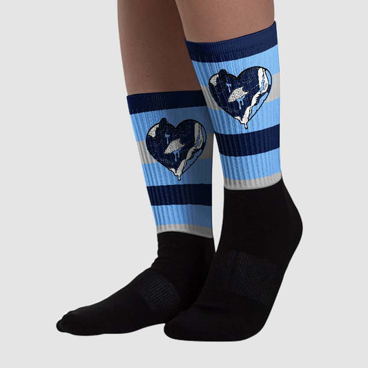 Midnight Navy 5s DopeSkill Sublimated Socks Horizontal Stripes Graphic