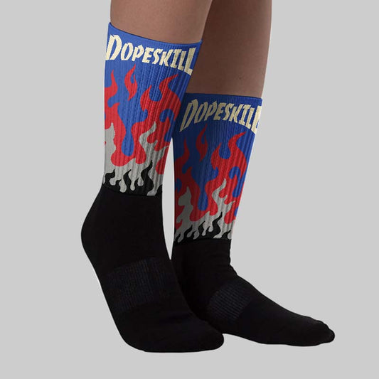 Rare Air 4s DopeSkill Sublimated Sock FIRE Graphic