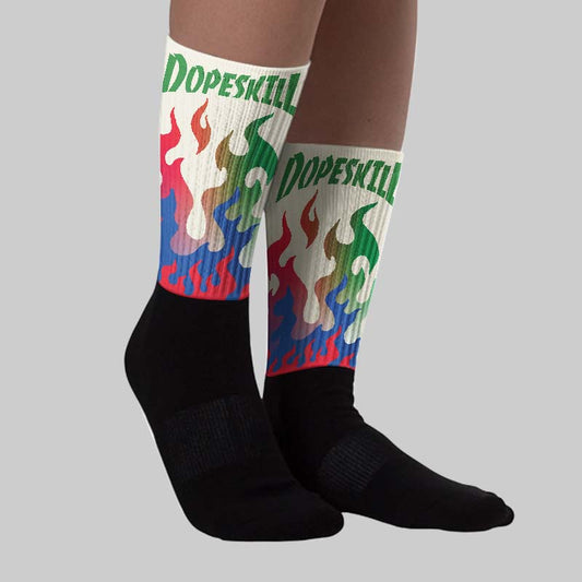 “285” Atlanta 11s DopeSkill Sublimated Sock FIRE Graphic