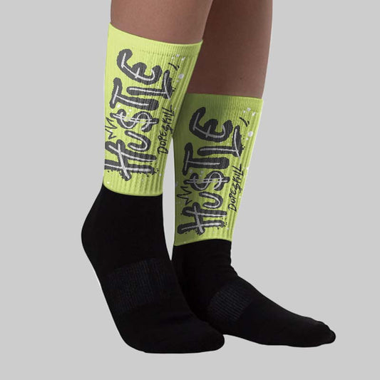 Light Lemon Twist 4s DopeSkill Sublimated Sock Hustle Graphic