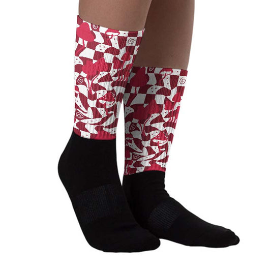 85 Metallic Burgundy 1s DopeSkill Sublimated Socks Mushroom Graphic