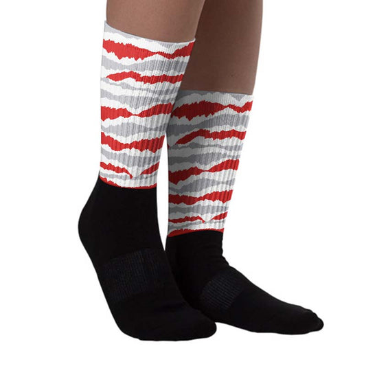 Wolf Grey 13s DopeSkill Sublimated Socks Abstract Tiger Graphic