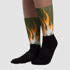 Olive 5s DopeSkill Sublimated Socks FIRE Graphic