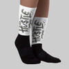 White Metallic 5s DopeSkill Sublimated Socks Hustle Graphic