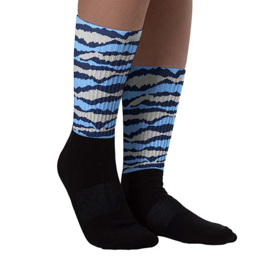 Midnight Navy 5s DopeSkill Sublimated Socks Abstract Tiger Graphic