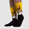 Yellow Bordeaux DopeSkill Sublimated Socks FIRE Graphic