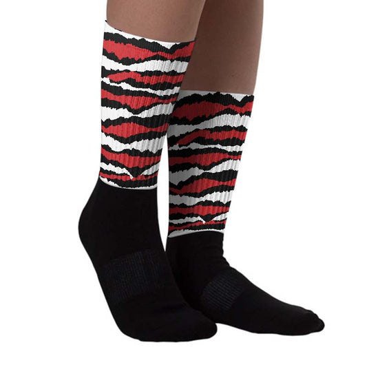 Red Taxi 12s DopeSkill Sublimated Socks Abstract Tiger Graphic