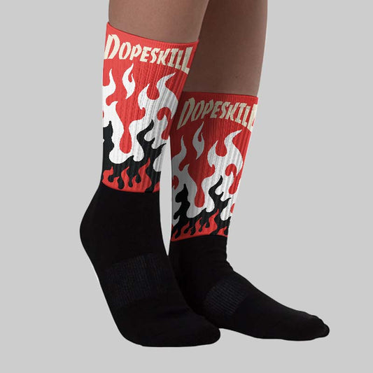 Nigel Sylvester x 4s “Brick After Brick” DopeSkill Sublimated Socks FIRE Graphic