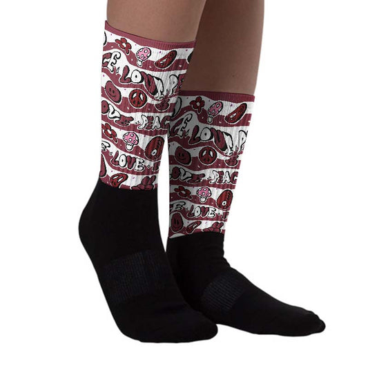 Team Red 1s DopeSkill Sublimated Socks Love Graphic