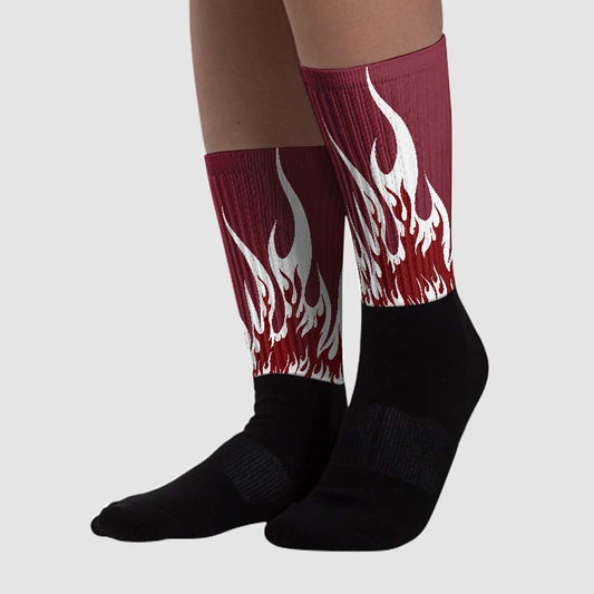 Team Red 1s DopeSkill Sublimated Socks FIRE Graphic