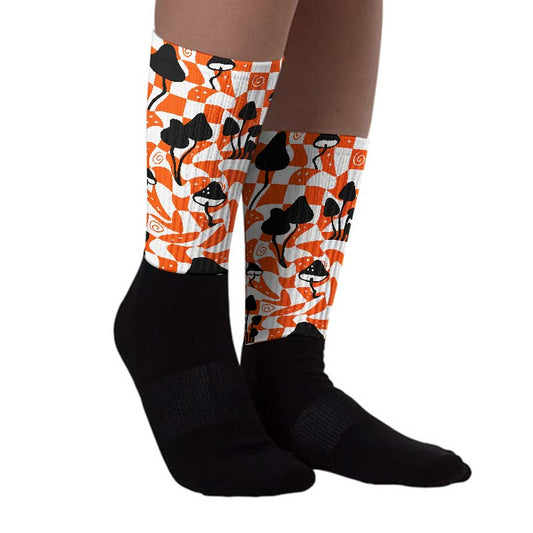 Orange Milk DopeSkill Sublimated Socks Mushroom Graphic