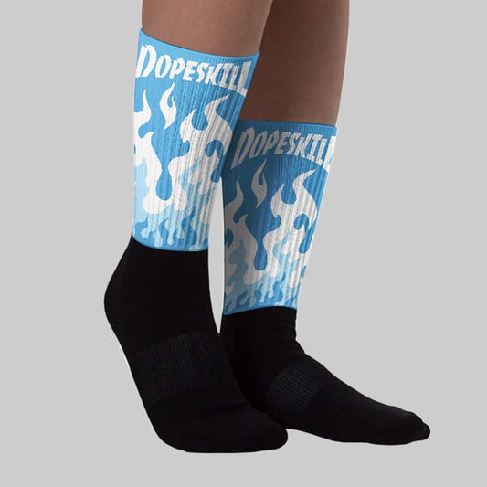 UNC 11s DopeSkill Sublimated Socks FIRE Graphic