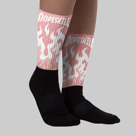 Dusty Rose 40s DopeSkill Sublimated Sock FIRE Graphic